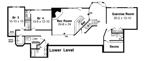 European One-Story Traditional Lower Level of Plan 10807