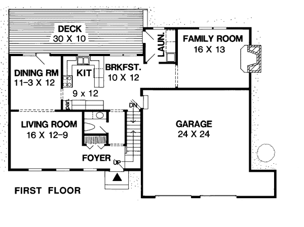 Colonial Saltbox Level One of Plan 10829