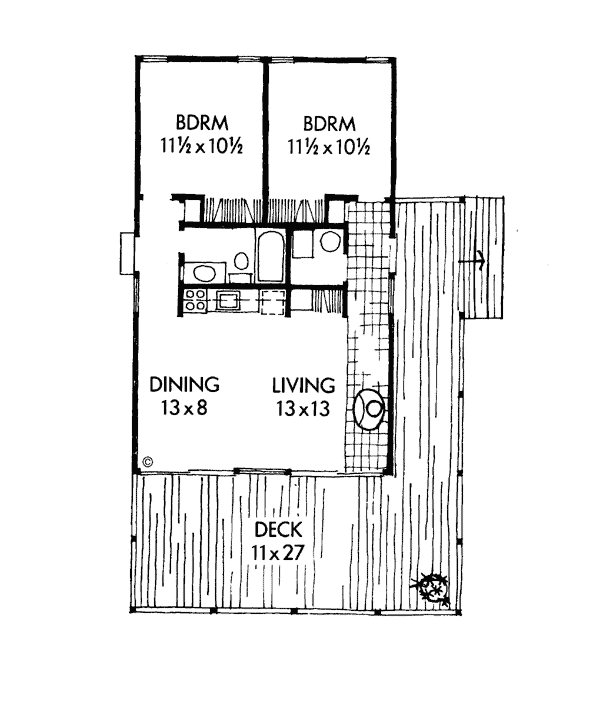 Contemporary Country One-Story Ranch Level One of Plan 19709