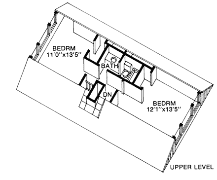 House Plan 19863 Second Level Plan