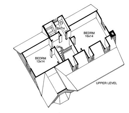 House Plan 19971 Second Level Plan