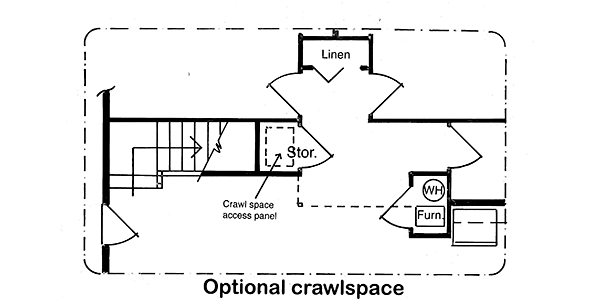 Bungalow Cabin Alternate Level One of Plan 20001
