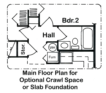 Cabin Cottage Traditional Alternate Level One of Plan 20004