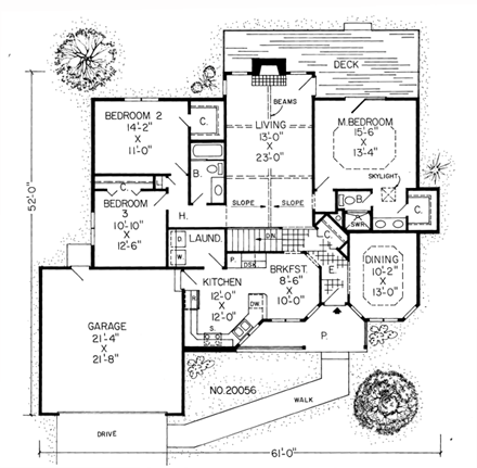 House Plan 20056 First Level Plan