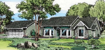 One-Story Ranch Traditional Elevation of Plan 20057