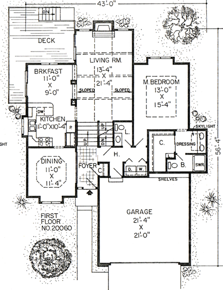 House Plan 20060 First Level Plan