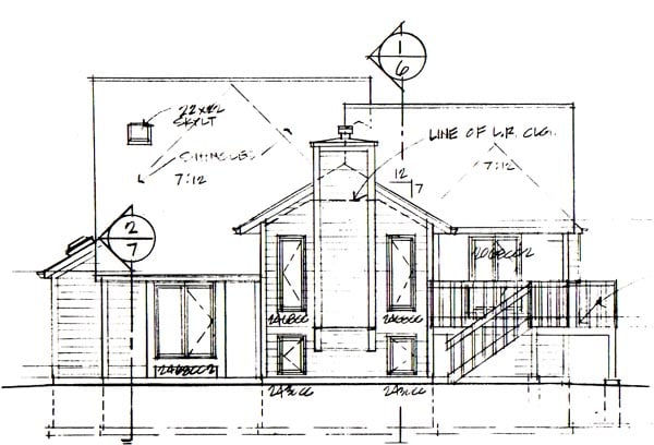 Traditional Rear Elevation of Plan 20060