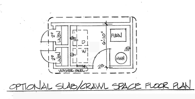 One-Story Ranch Retro Traditional Alternate Level One of Plan 20062