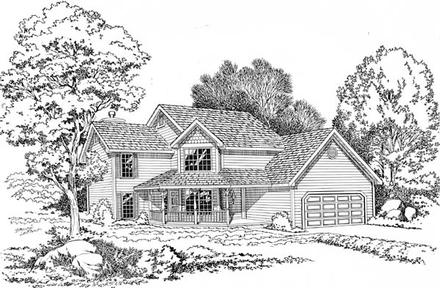 Country Farmhouse Traditional Elevation of Plan 20064