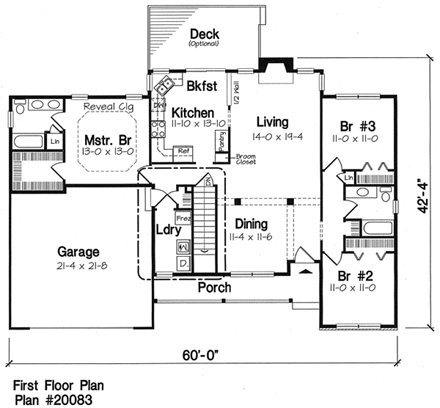 House Plan 20083 First Level Plan