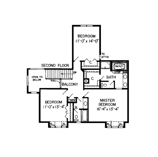 Country Farmhouse Southern Traditional Level Two of Plan 20096