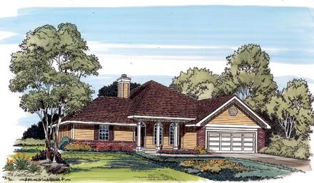 One-Story Ranch Traditional Elevation of Plan 20116