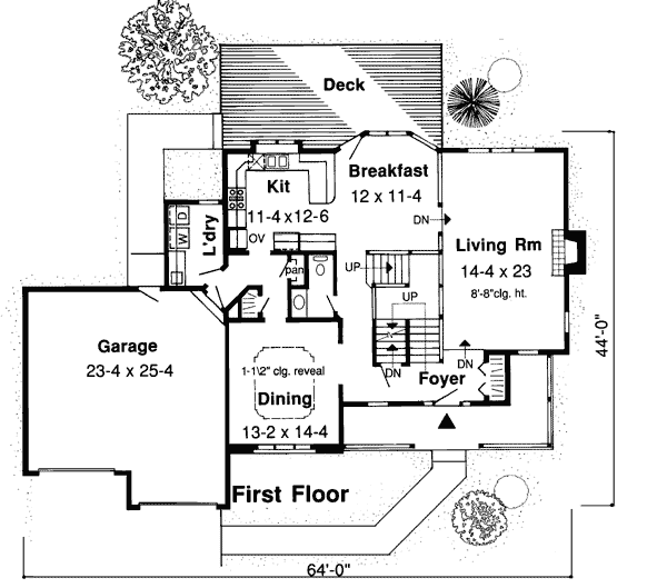 Country Farmhouse Southern Traditional Level One of Plan 20121