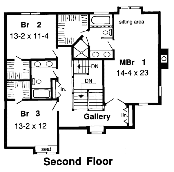 Country Farmhouse Southern Traditional Level Two of Plan 20121