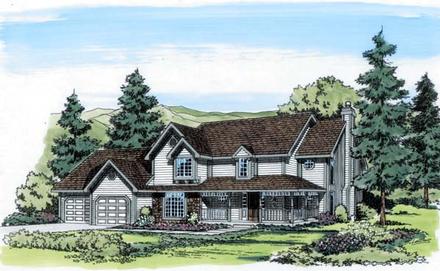 Country Farmhouse Southern Traditional Elevation of Plan 20121