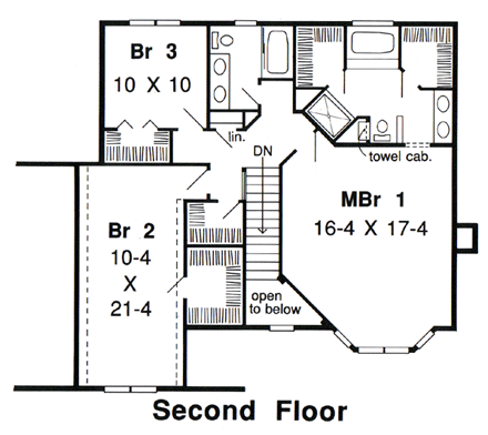 House Plan 20128 Second Level Plan