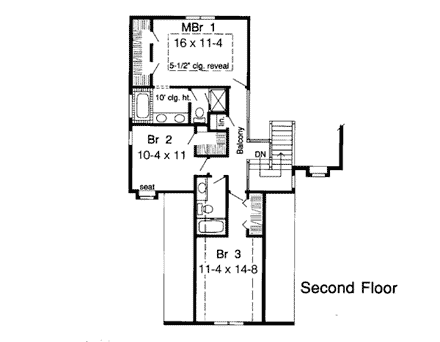 House Plan 20133 Second Level Plan