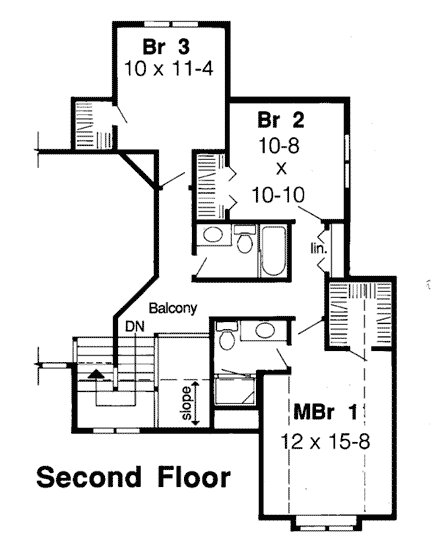 House Plan 20141 Second Level Plan