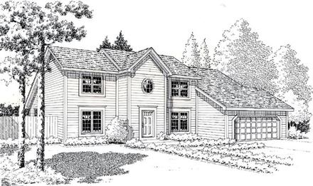 Colonial Contemporary Saltbox Elevation of Plan 20142
