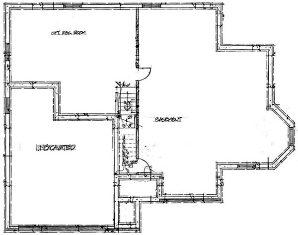 Contemporary One-Story Ranch Retro Traditional Lower Level of Plan 20148