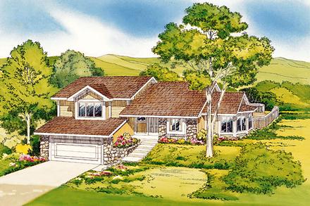 Contemporary One-Story Ranch Retro Traditional Elevation of Plan 20148