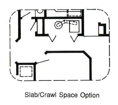 One-Story Ranch Retro Traditional Alternate Level One of Plan 20150