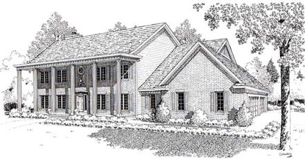 Colonial Southern Elevation of Plan 20151