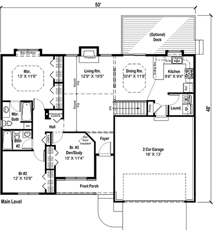 House Plan 20161 First Level Plan