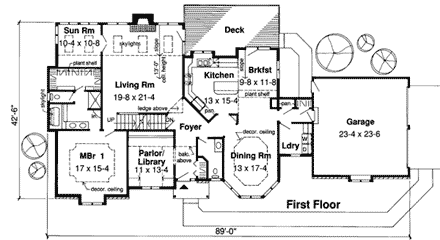 House Plan 20167 First Level Plan