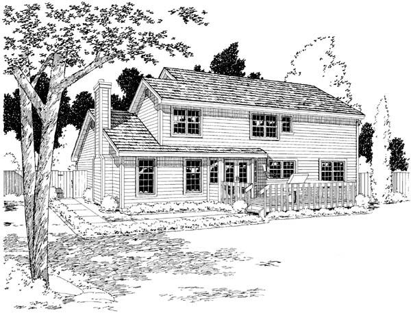 Country Farmhouse Traditional Rear Elevation of Plan 20179