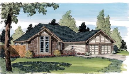 Contemporary One-Story Traditional Elevation of Plan 20182