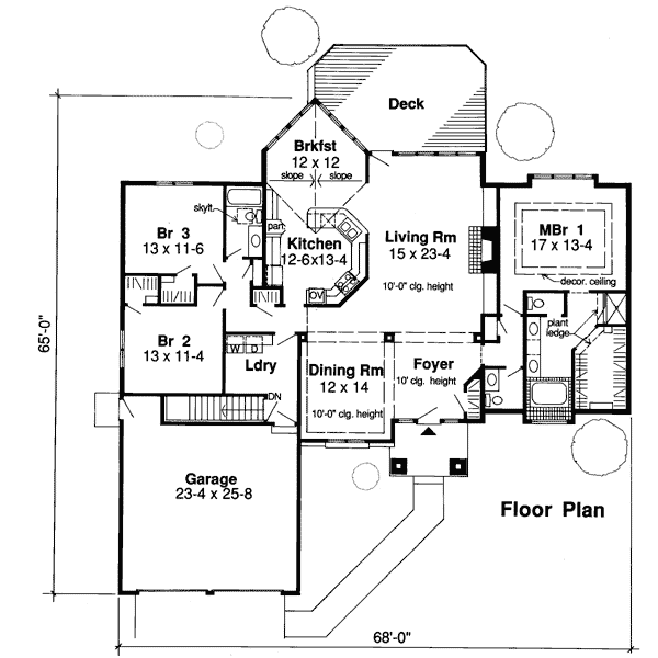 European One-Story Ranch Traditional Level One of Plan 20193