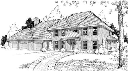 Colonial European Traditional Elevation of Plan 20194