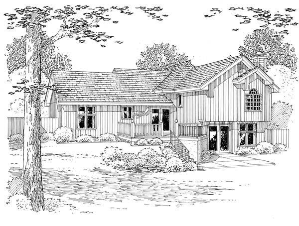 Traditional Rear Elevation of Plan 20209