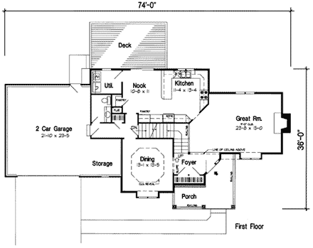 House Plan 20217 First Level Plan