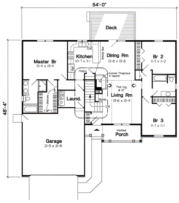 Country Ranch Traditional Level One of Plan 20220