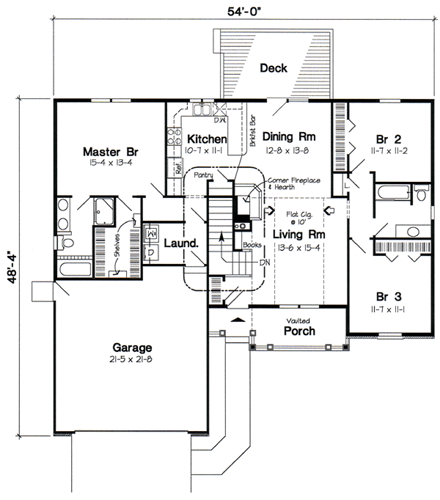 House Plan 20220 First Level Plan