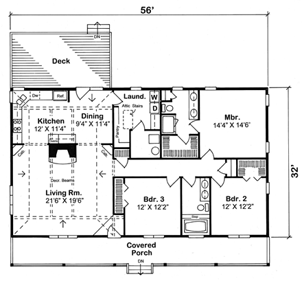 House Plan 20227 First Level Plan