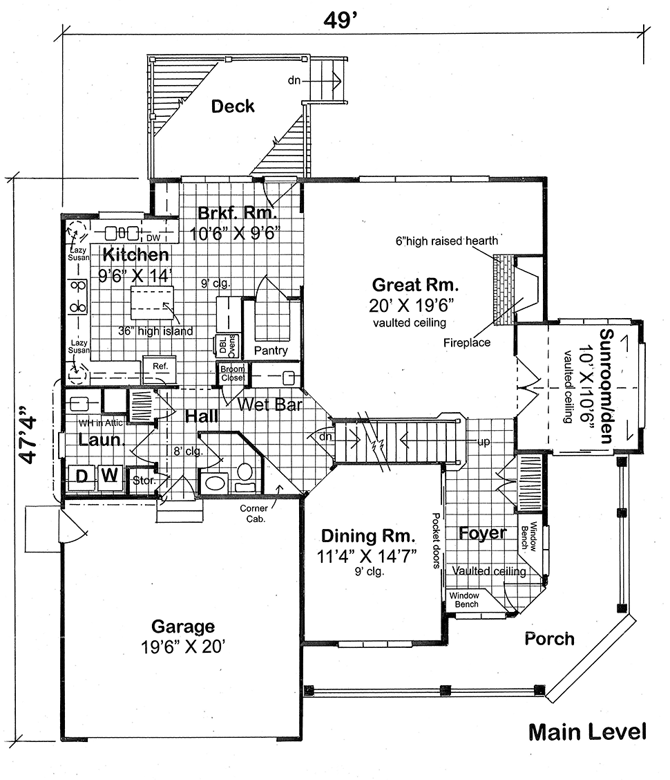 Country Farmhouse Southern Traditional Level One of Plan 20228