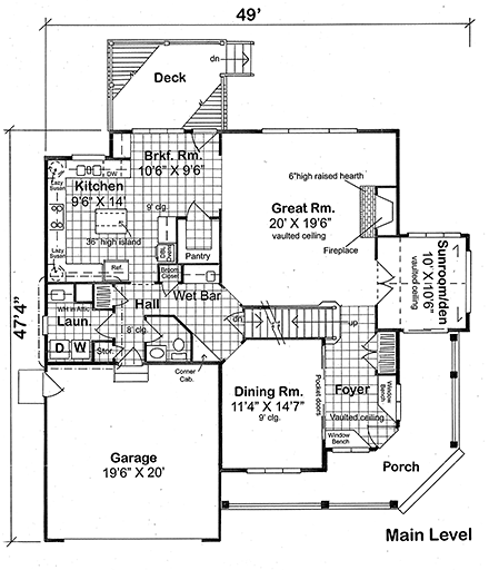 House Plan 20228 First Level Plan