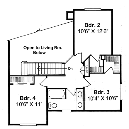 House Plan 20230 Second Level Plan