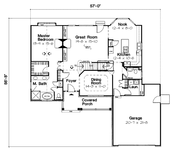 Country Farmhouse Traditional Level One of Plan 20231