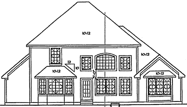 Country Farmhouse Traditional Rear Elevation of Plan 20231
