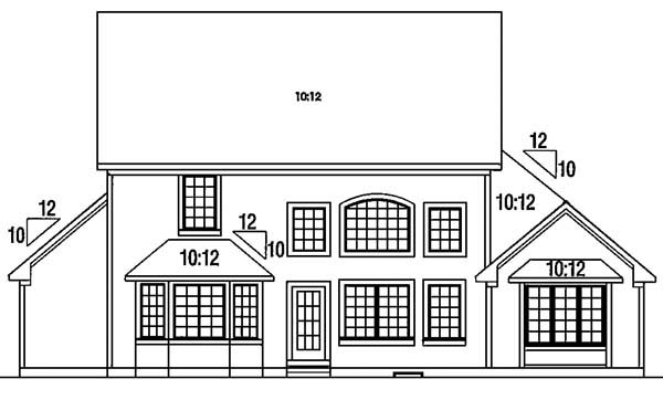 Country Traditional Rear Elevation of Plan 20234