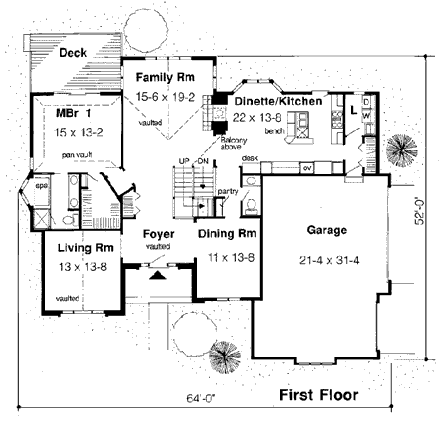 House Plan 20368 First Level Plan
