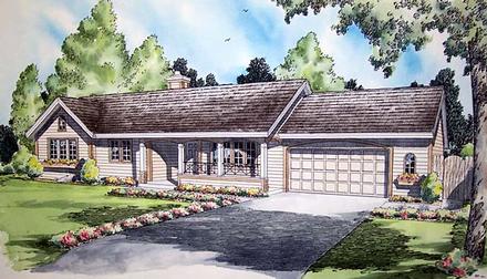One-Story Ranch Traditional Elevation of Plan 20403
