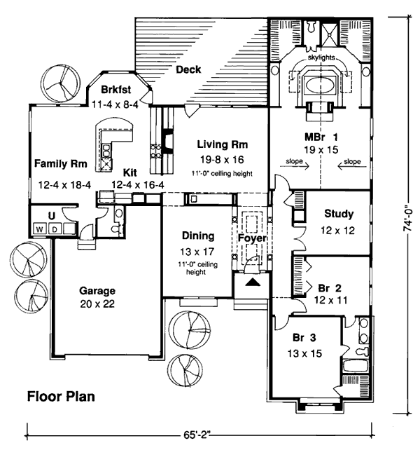 European One-Story Traditional Level One of Plan 20407