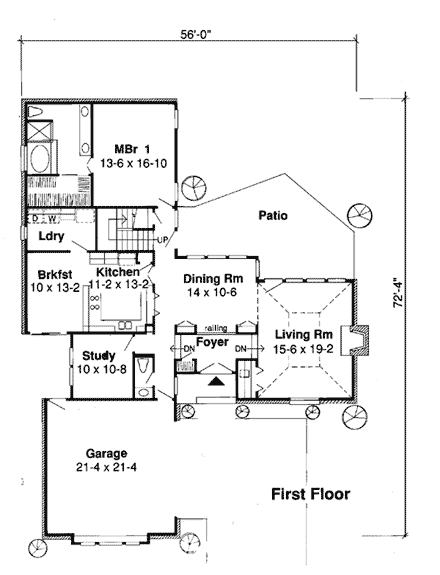 House Plan 20502 First Level Plan