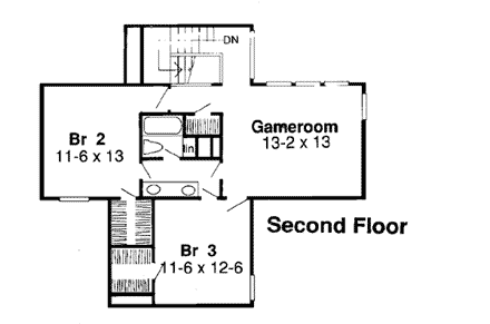 House Plan 20502 Second Level Plan