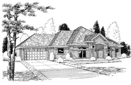 European One-Story Traditional Elevation of Plan 20506
